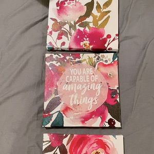 Brand New Wall Art Decor 3 Piece Canvas Floral